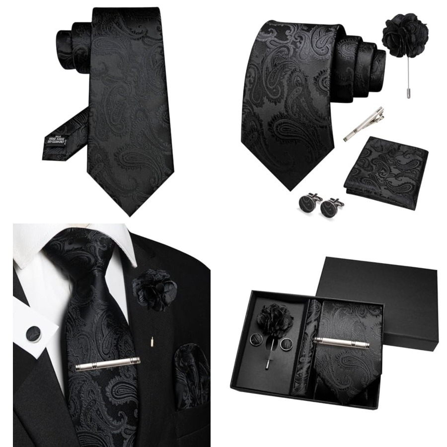 Pocket Square Set - Mens Paisley Tie and Pocket Square,Lapel
