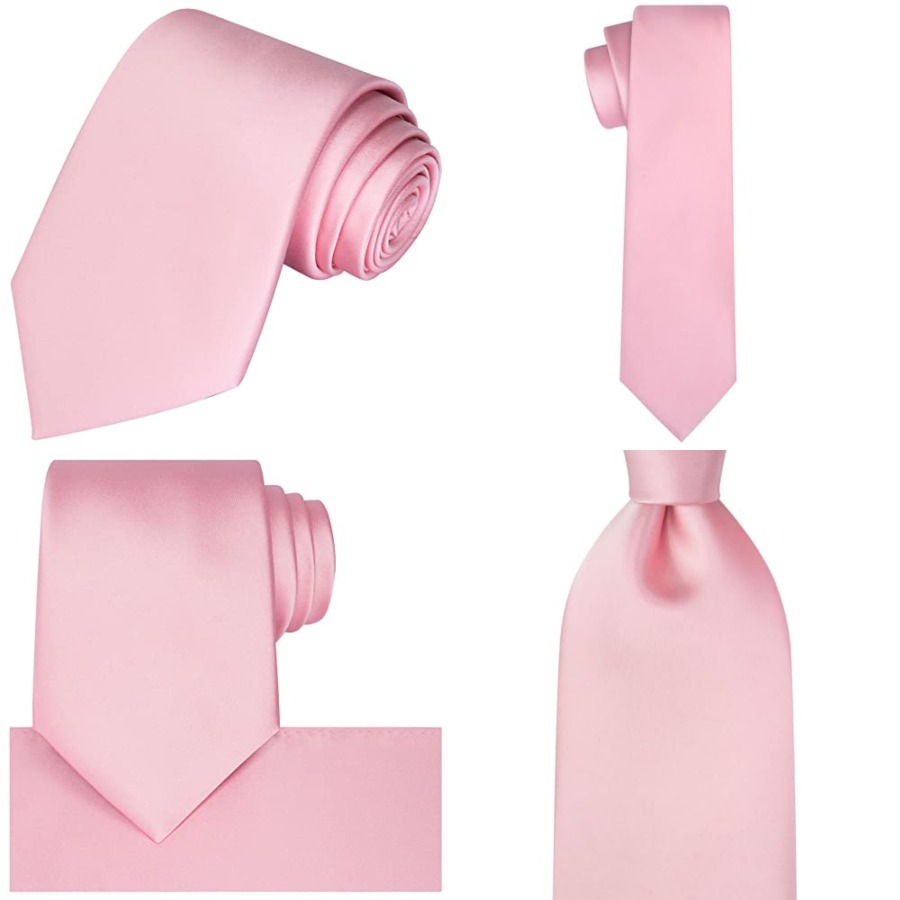 Pocket Square Set - Satin Tie Set Solid Ties Mens
