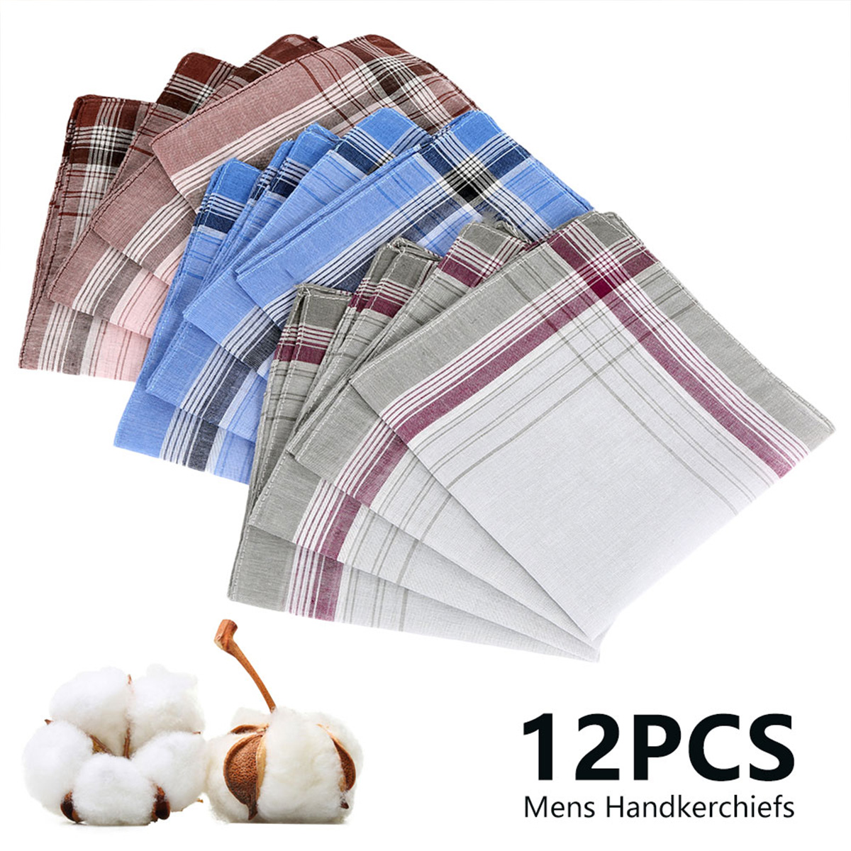 Handkerchief Cotton Men - 12Pcs Pure Cotton Men's Handkerchief Square