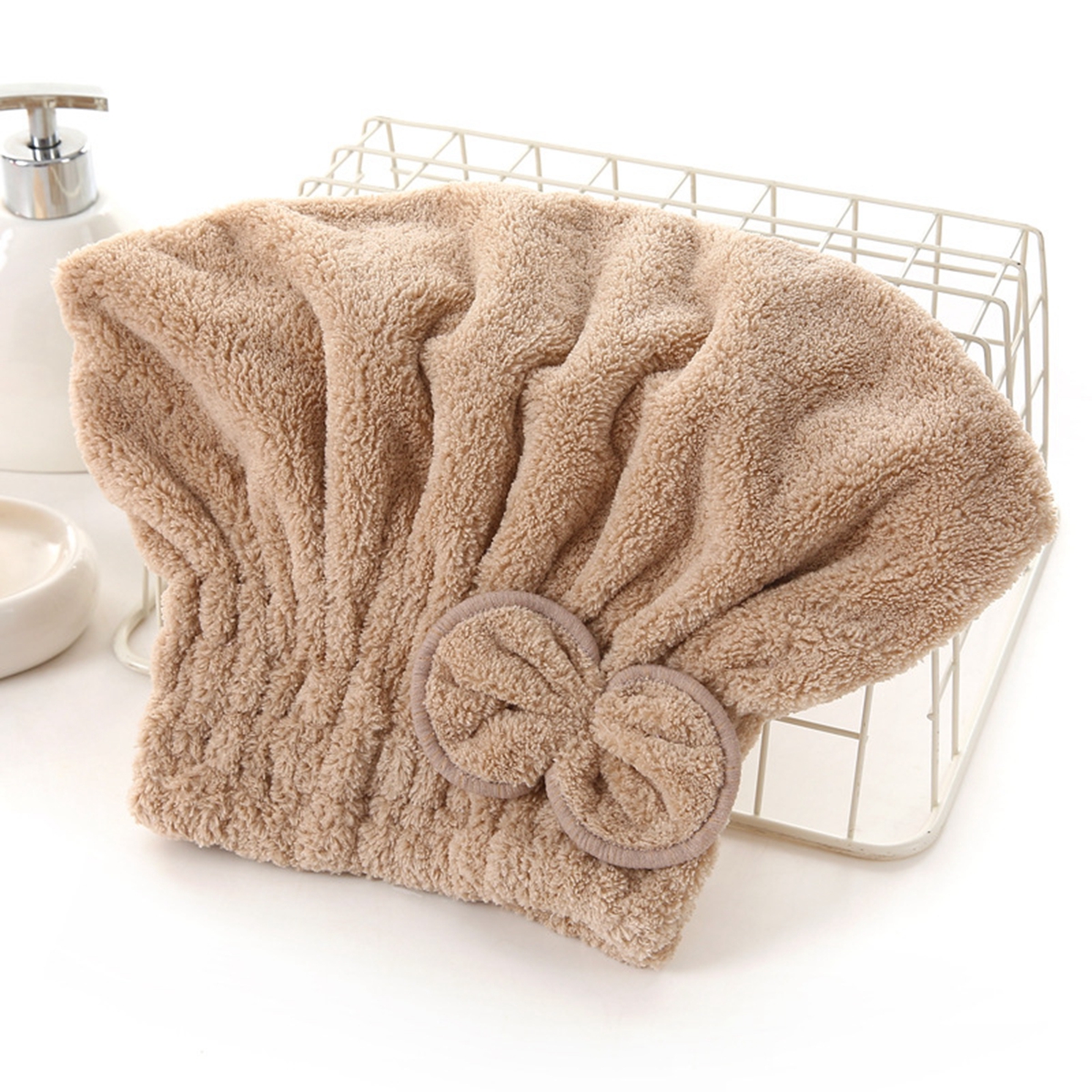 1Pc Microfiber Hair Drying Tow - Head Wrap Turban บทวิจารณ์และราคา