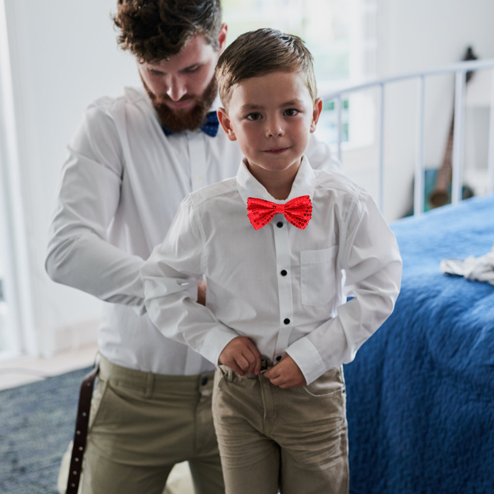 5Pcs Children Sparkly Sequin B - Bow Tie Pre Tied บทวิจารณ์และราคา