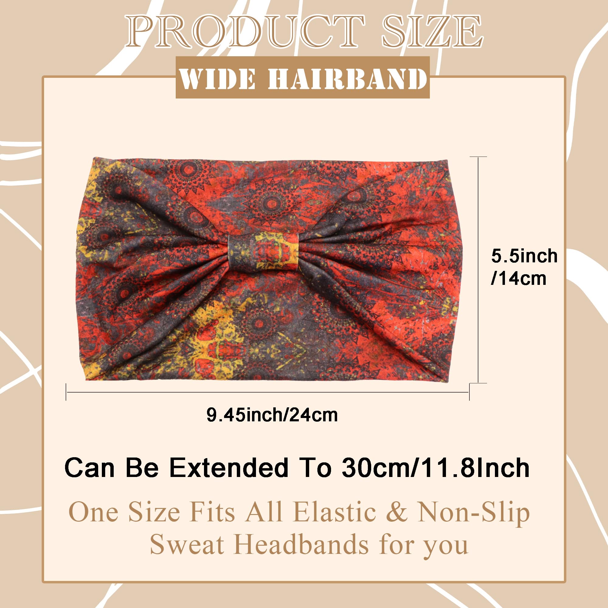 Boho Headbands for Women Knott - Head Wrap Turban บทวิจารณ์และราคา