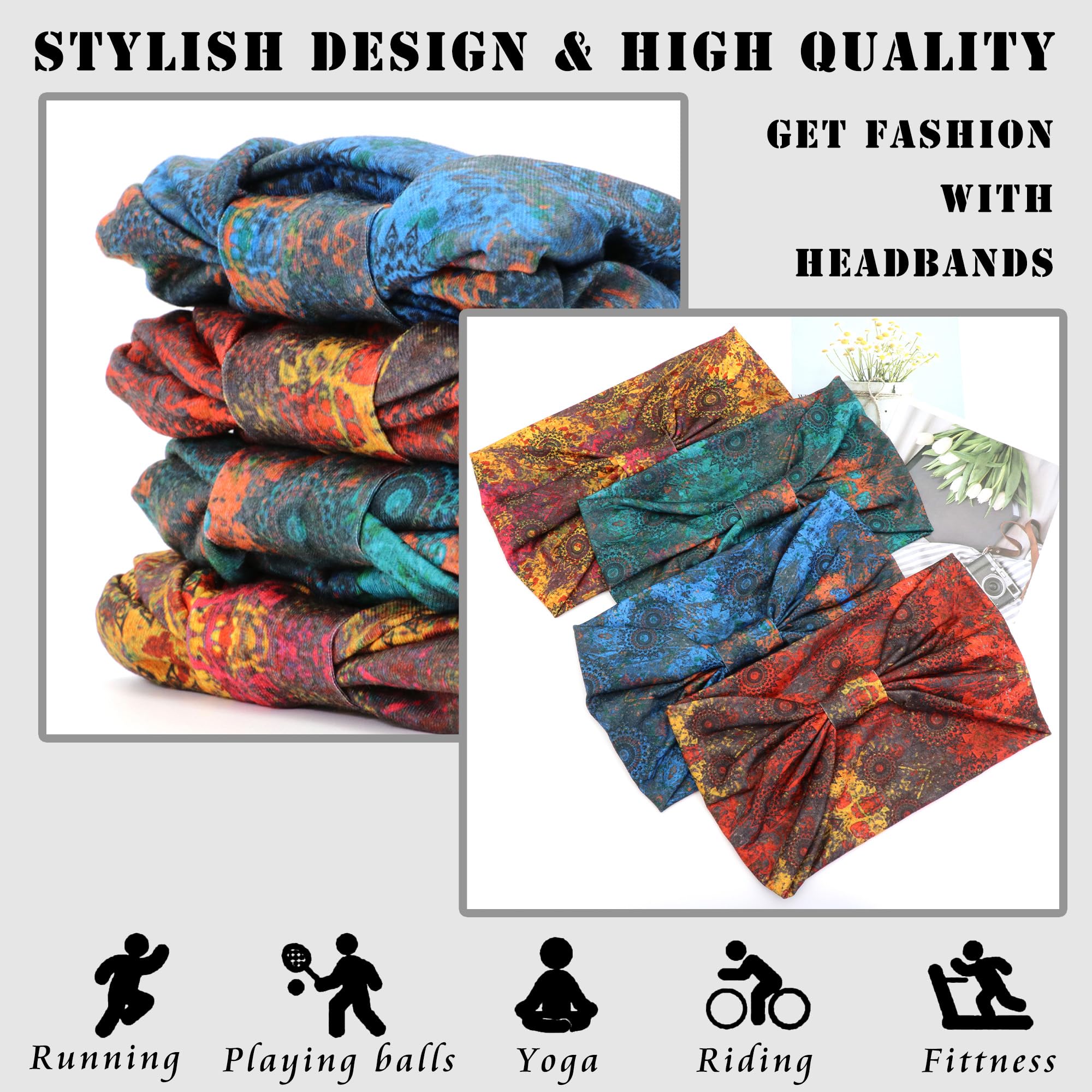 Boho Headbands for Women Knott - Head Wrap Turban บทวิจารณ์และราคา