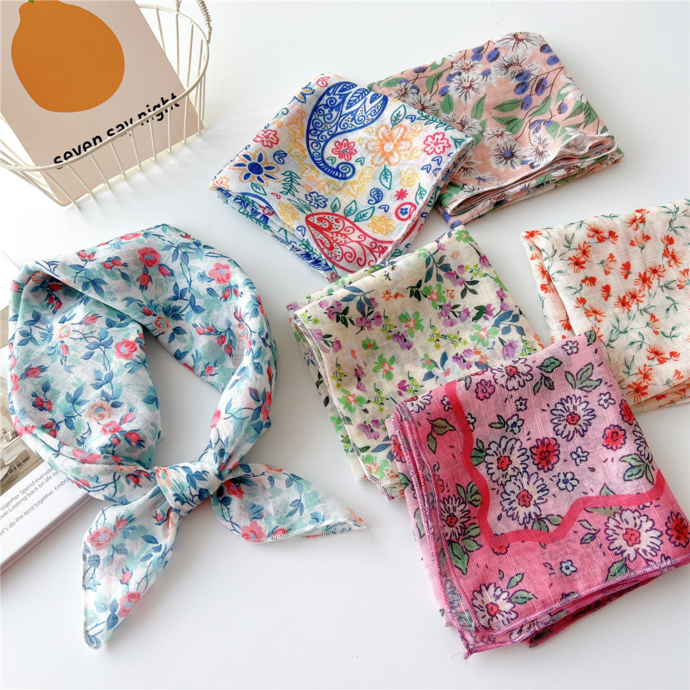 Spring Autumn Scarf Chic Fashi - Bandana Cotton บทวิจารณ์และราคา
