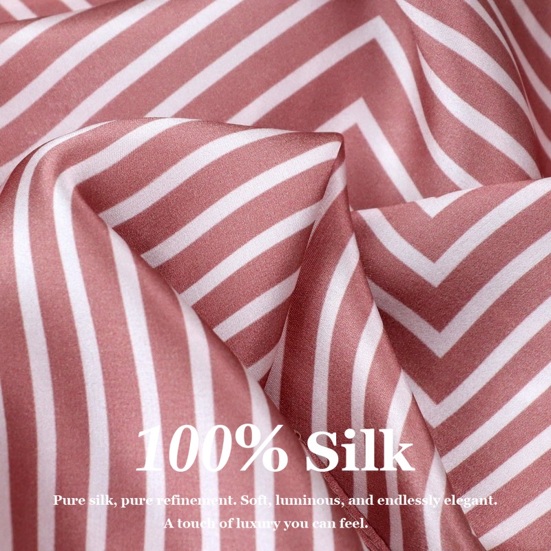 100% Pure Silk Scarf Women Hij - Silk Tie Striped บทวิจารณ์และราคา