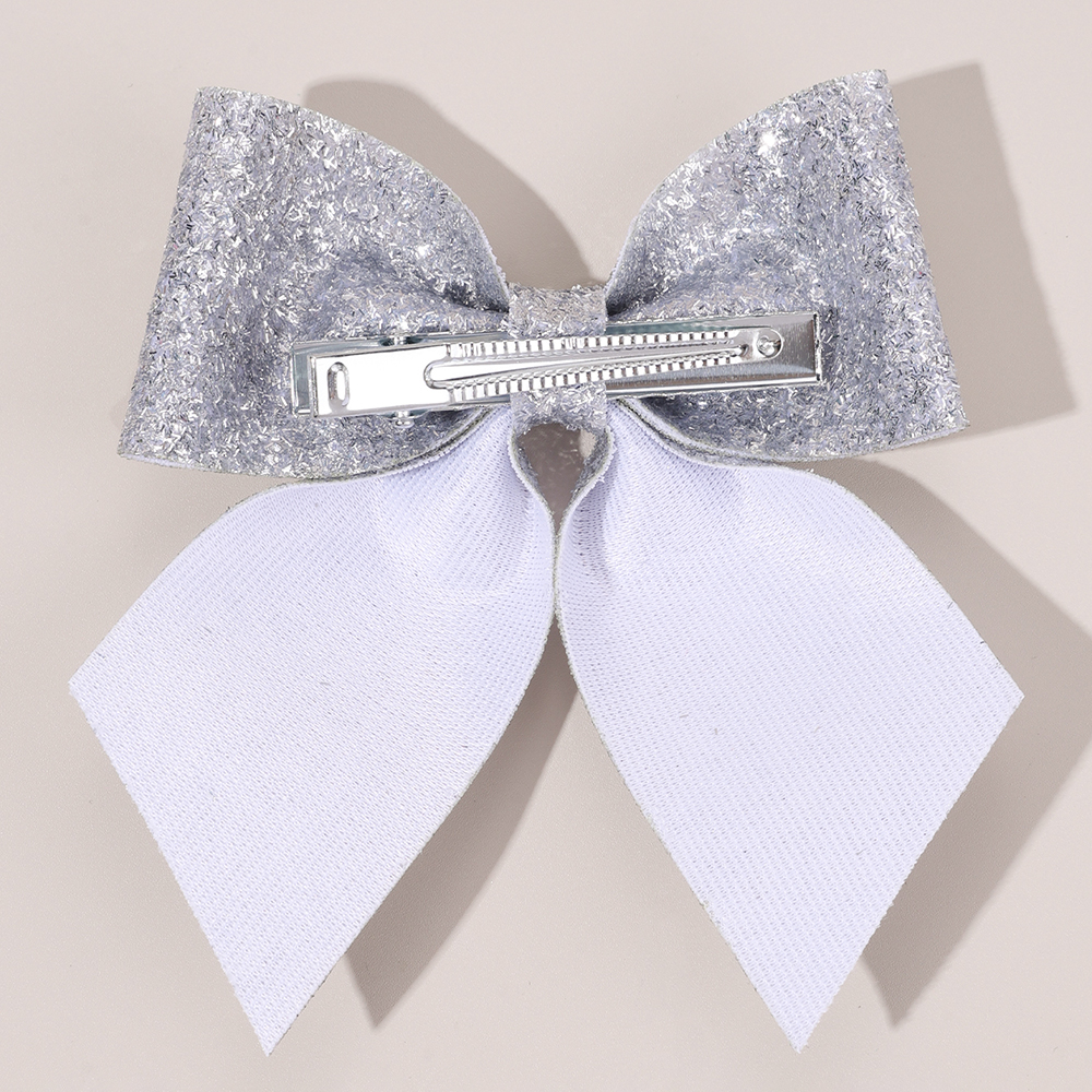 6Pcs Sparkling Bow Hair Clips  - Tie Clip Silver บทวิจารณ์และราคา