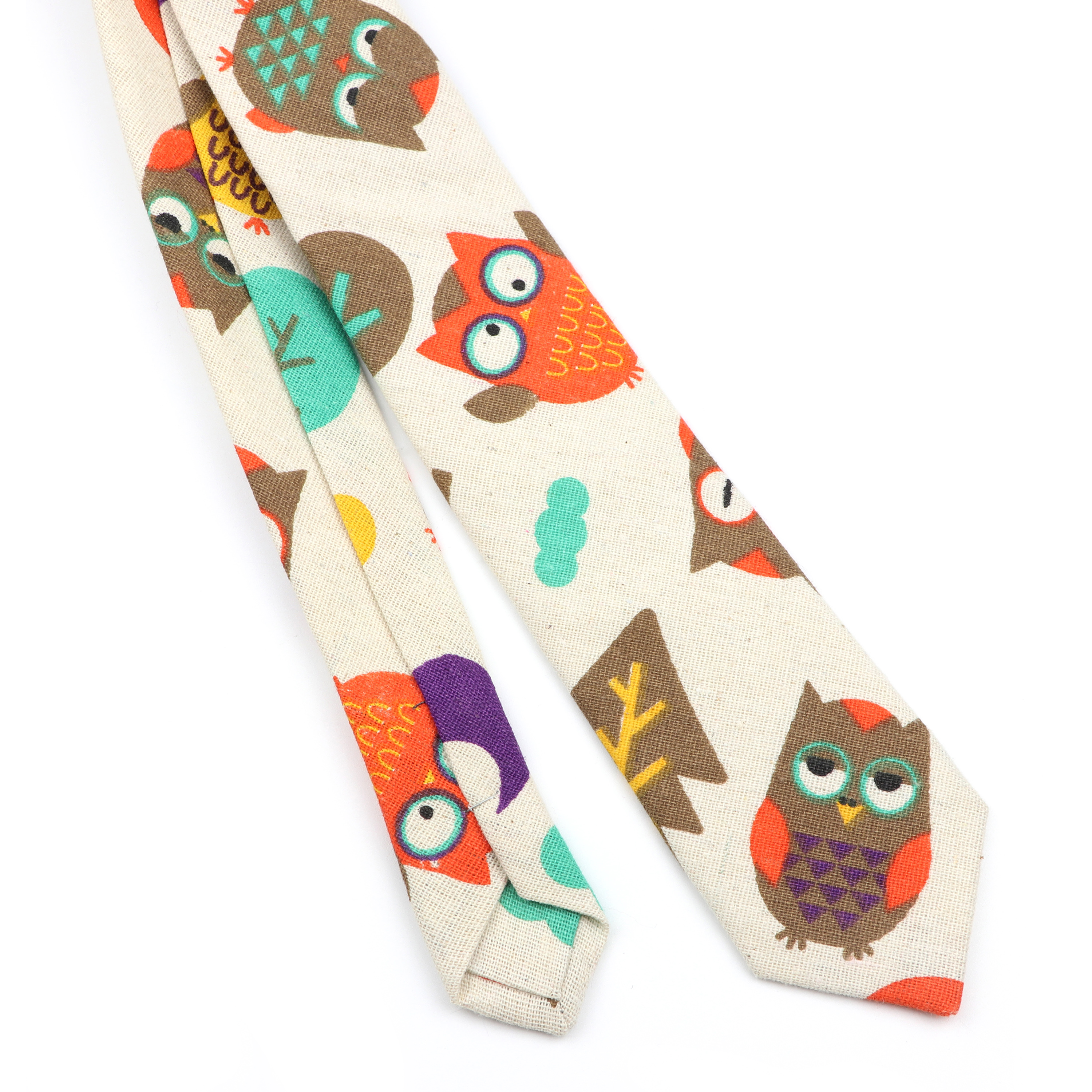 Novelty Cartoon Linen Tie For  - Skinny Tie Men บทวิจารณ์และราคา