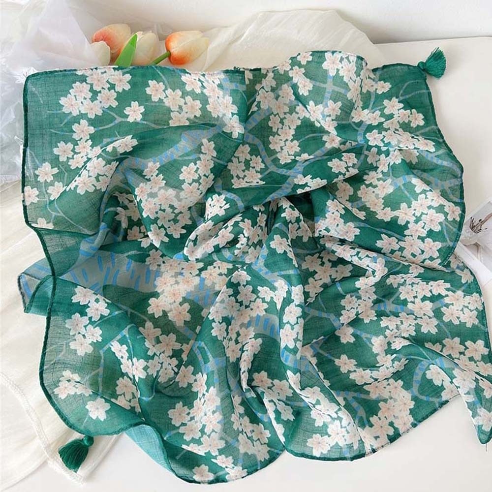 Neck Wrap Cotton-Linen Square  - Bandana Cotton บทวิจารณ์และราคา