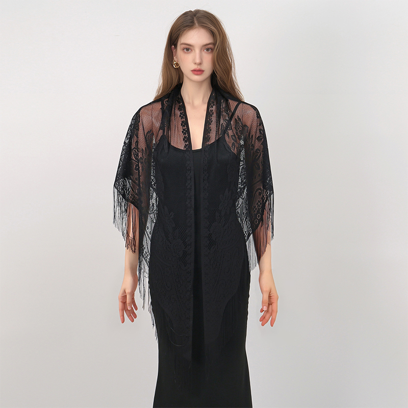 New Embroidery Lace Scarf Shaw - Stole Wedding Shawl บทวิจารณ์และราคา