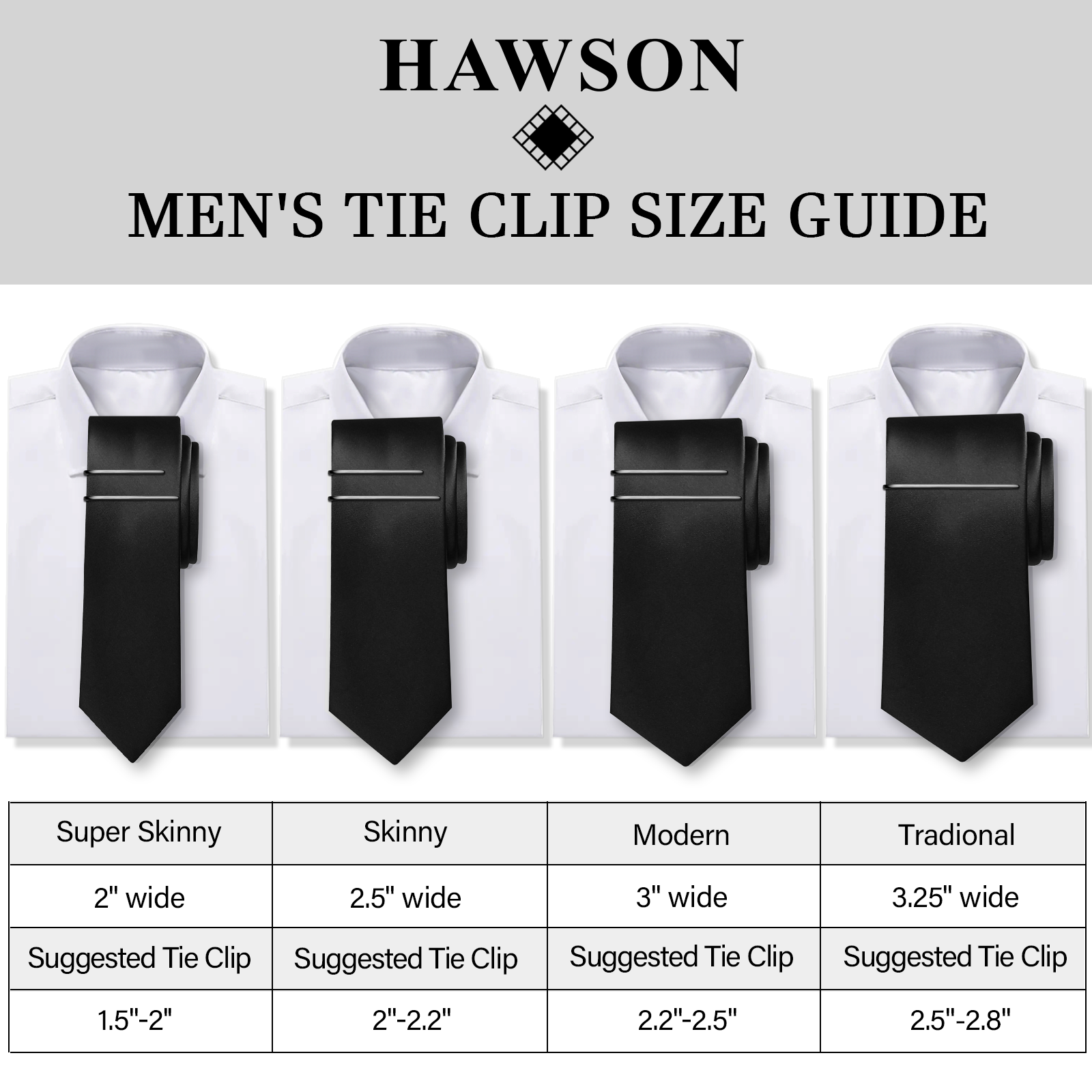 HAWSON Tie Clips for Men 4Pcs  - Tie Bar Set Gift บทวิจารณ์และราคา