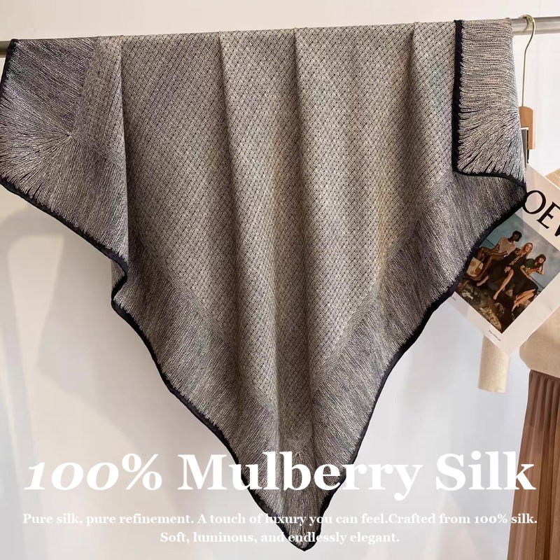 Oversized 110x110cm Real Silk  - Pashmina Wrap Large บทวิจารณ์และราคา