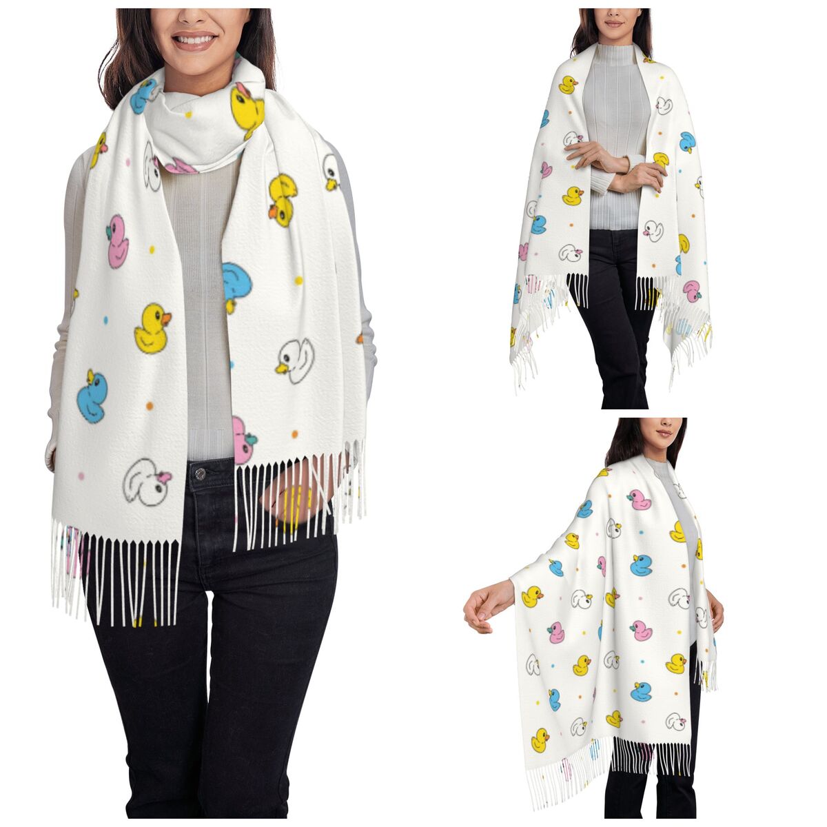 Women's Scarf with Tassel Cute - Pashmina Wrap Large บทวิจารณ์และราคา