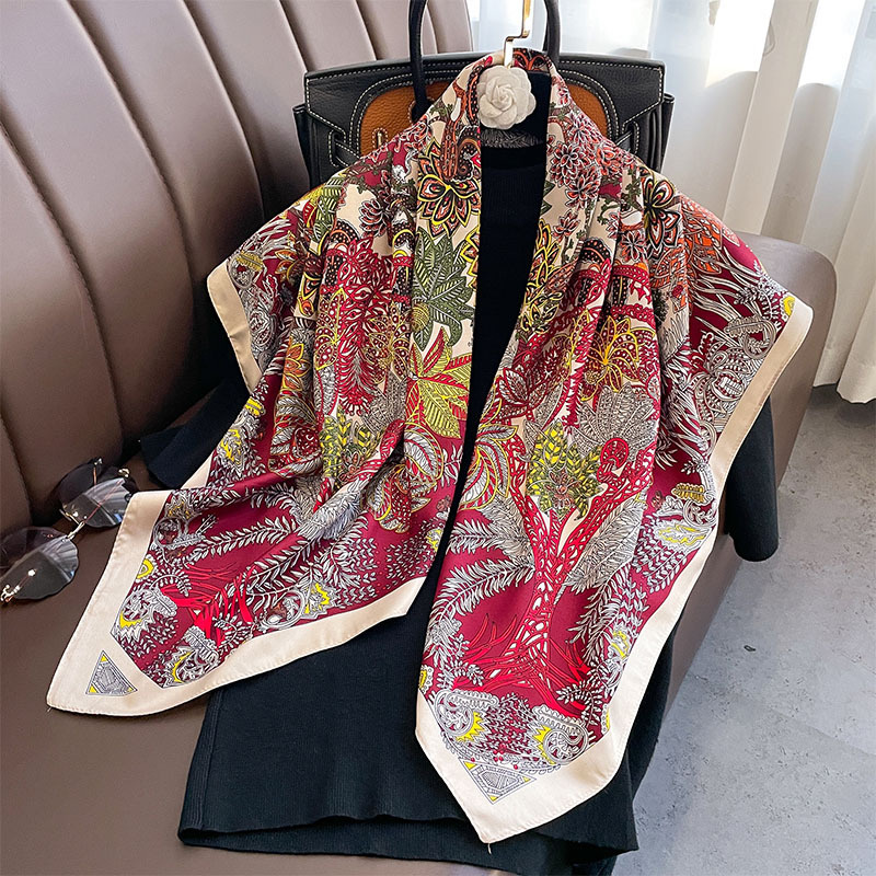 90*90cm Square Scarf Twill Cot - Bandana Cotton บทวิจารณ์และราคา
