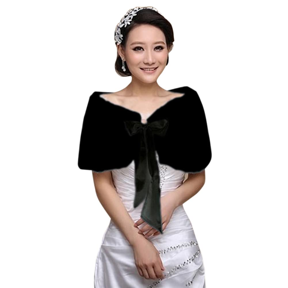 Women's Bridal Wedding Faux Fu - Stole Wedding Shawl บทวิจารณ์และราคา