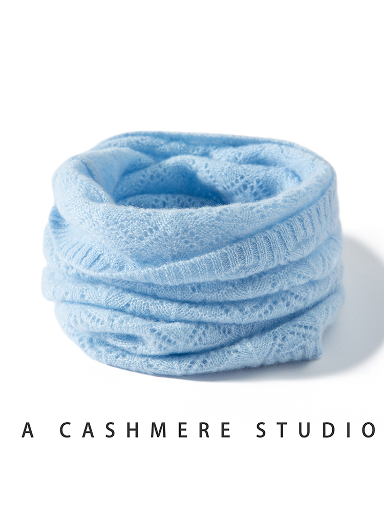 Womens 100% Cashmere Fan Point - Infinity Scarf Knit บทวิจารณ์และราคา