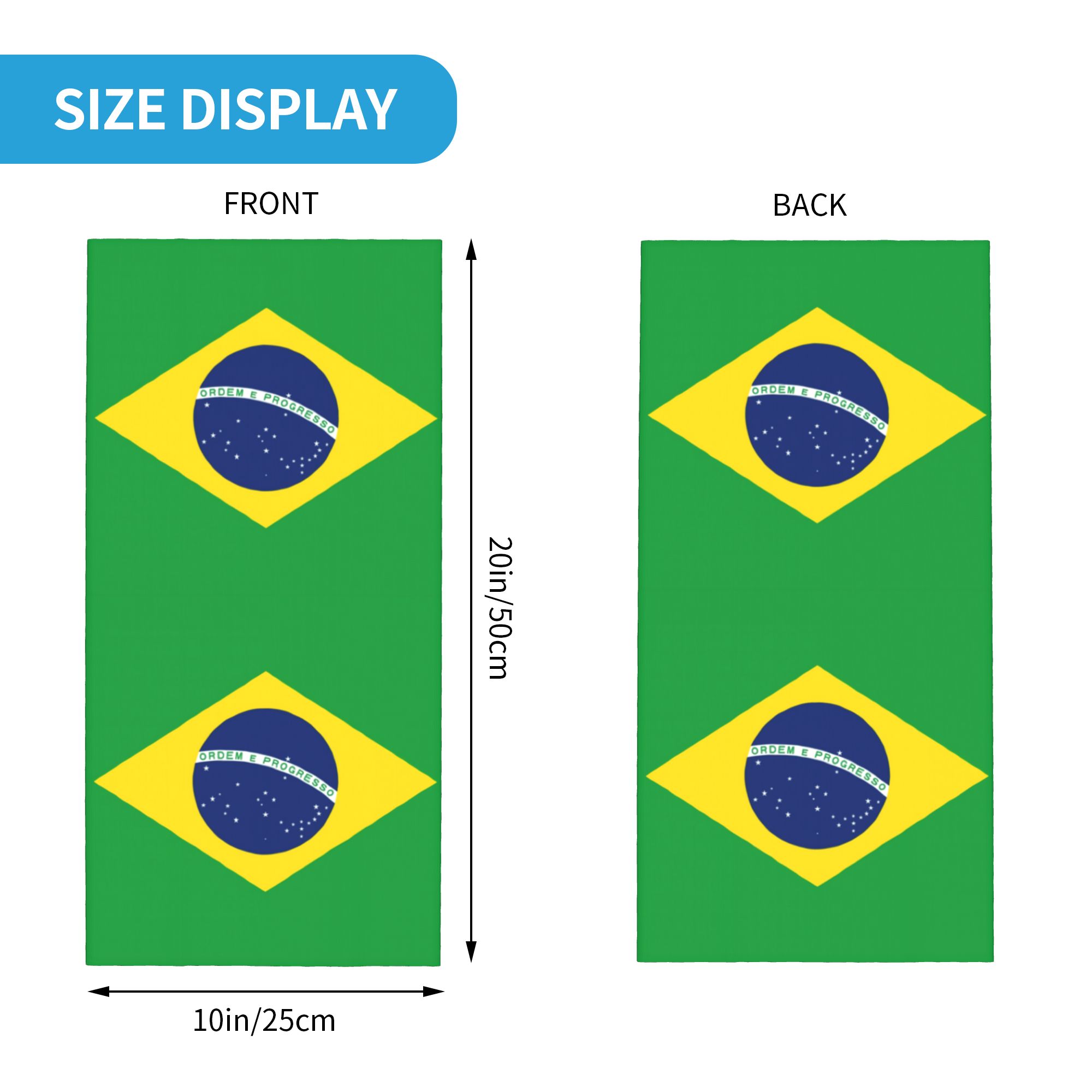 Custom Brazil Flag Bandana Nec - Neck Warmer Tube บทวิจารณ์และราคา