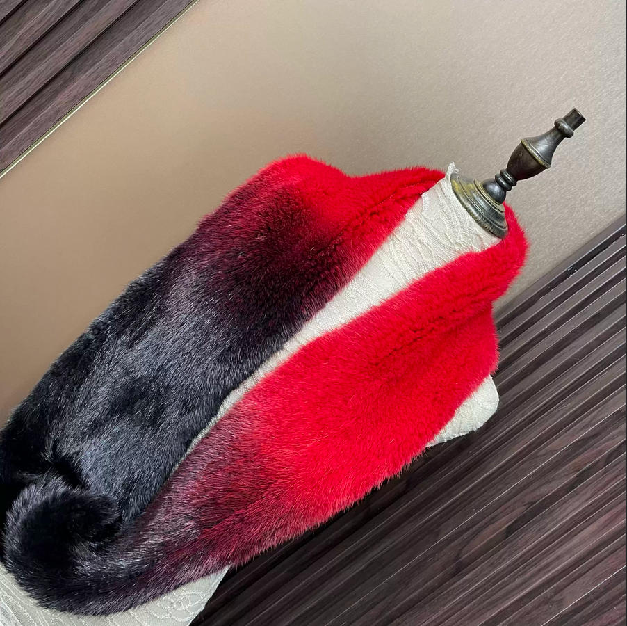 Ombre Color Genuine Mink Fur S - Infinity Scarf Knit บทวิจารณ์และราคา