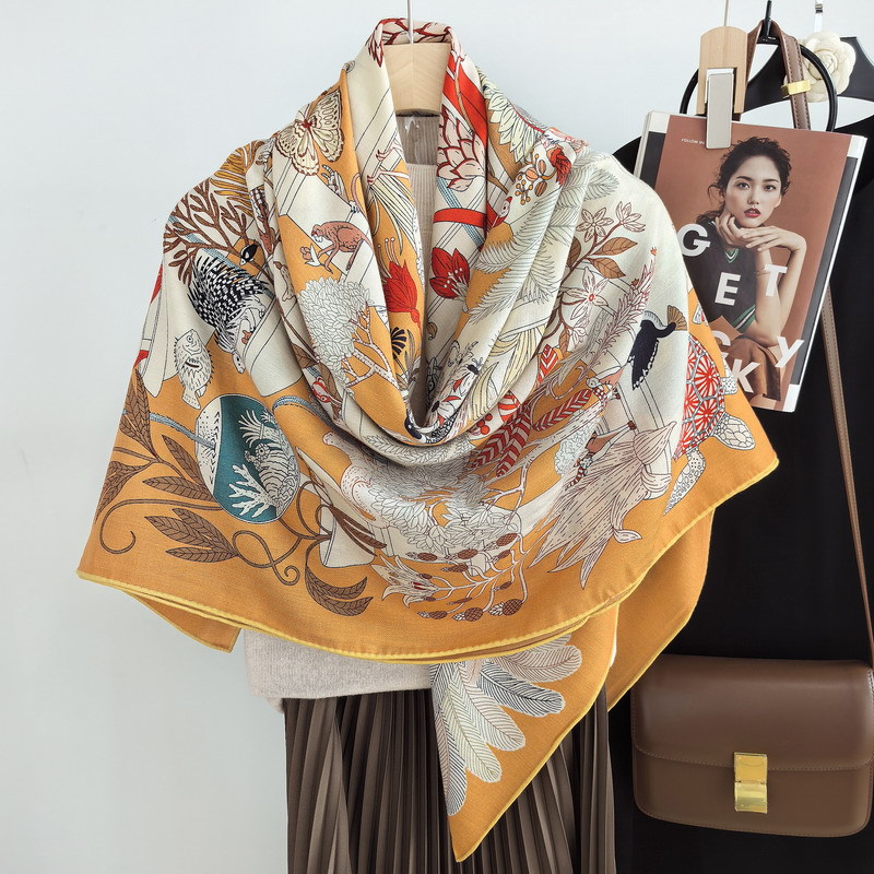Double Sided Print Luxury Silk - Pashmina Wrap Large บทวิจารณ์และราคา