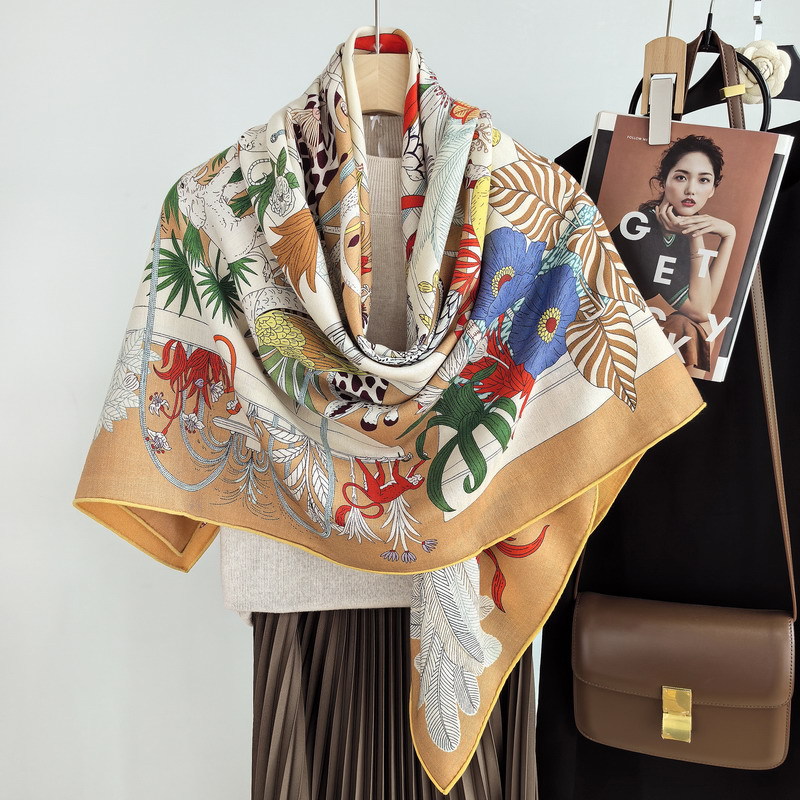 Double Sided Print Luxury Silk - Pashmina Wrap Large บทวิจารณ์และราคา