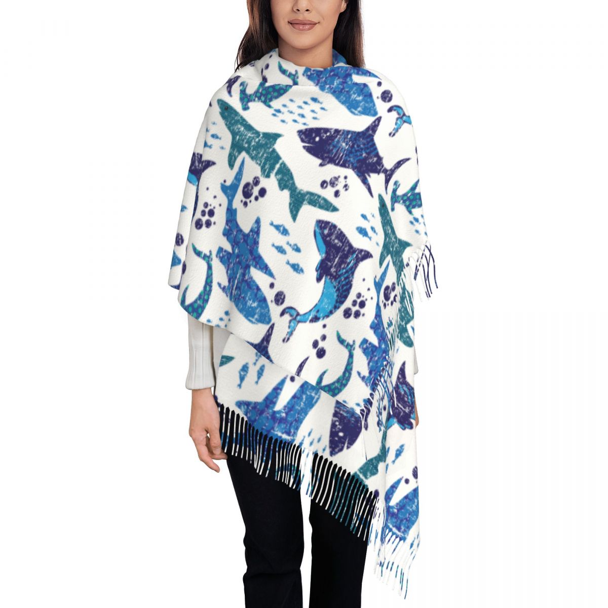Shark Underwater World Ocean S - Pashmina Wrap Large บทวิจารณ์และราคา