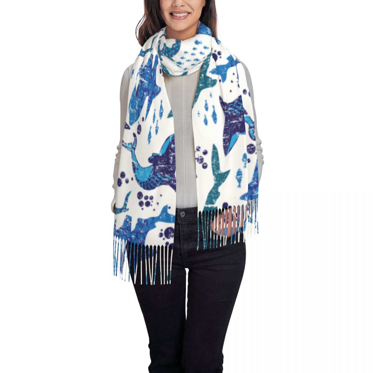 Shark Underwater World Ocean S - Pashmina Wrap Large บทวิจารณ์และราคา