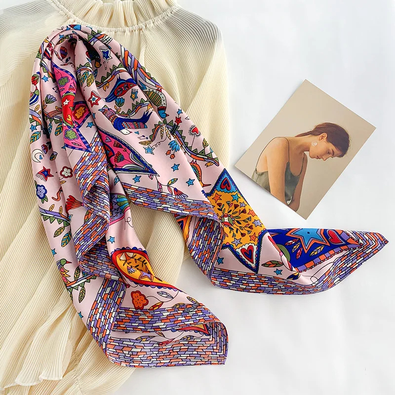 2024 90*90cm Square Scarf Twil - Bandana Cotton บทวิจารณ์และราคา