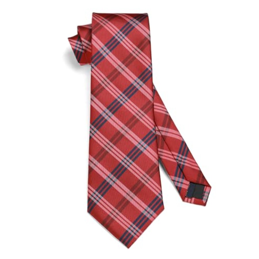 Mens Ties Set Stripe Plaid Tie - Pocket Square Set บทวิจารณ์และราคา