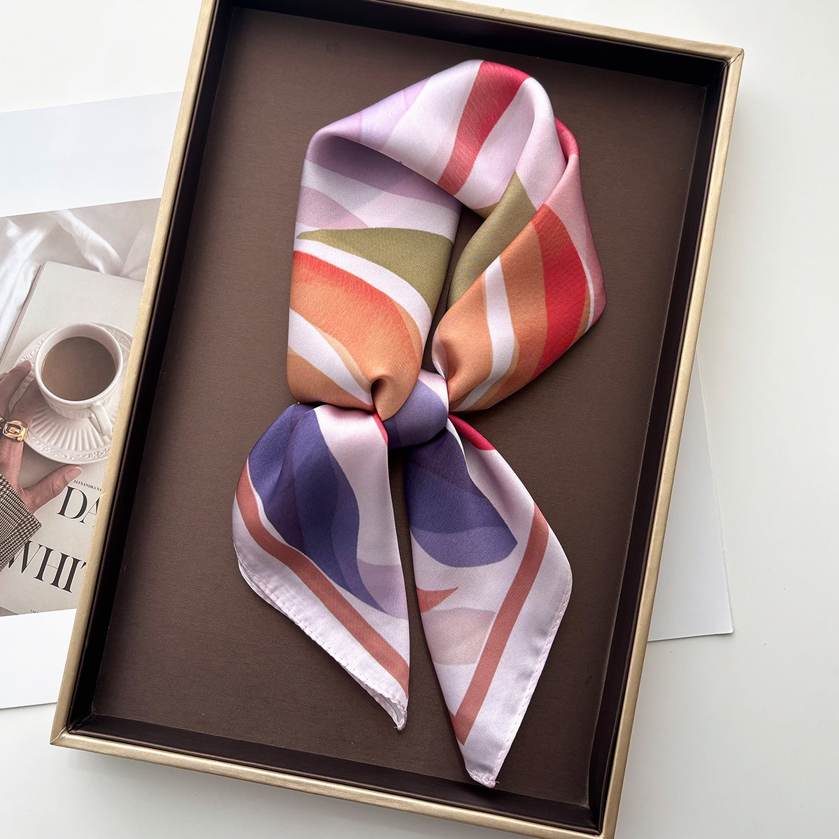 Design Print Women Silk Imitat - Scarf Silk Square บทวิจารณ์และราคา
