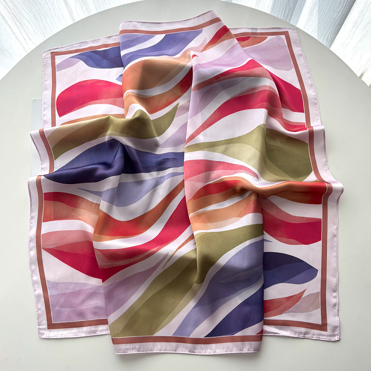 Design Print Women Silk Imitat - Scarf Silk Square บทวิจารณ์และราคา