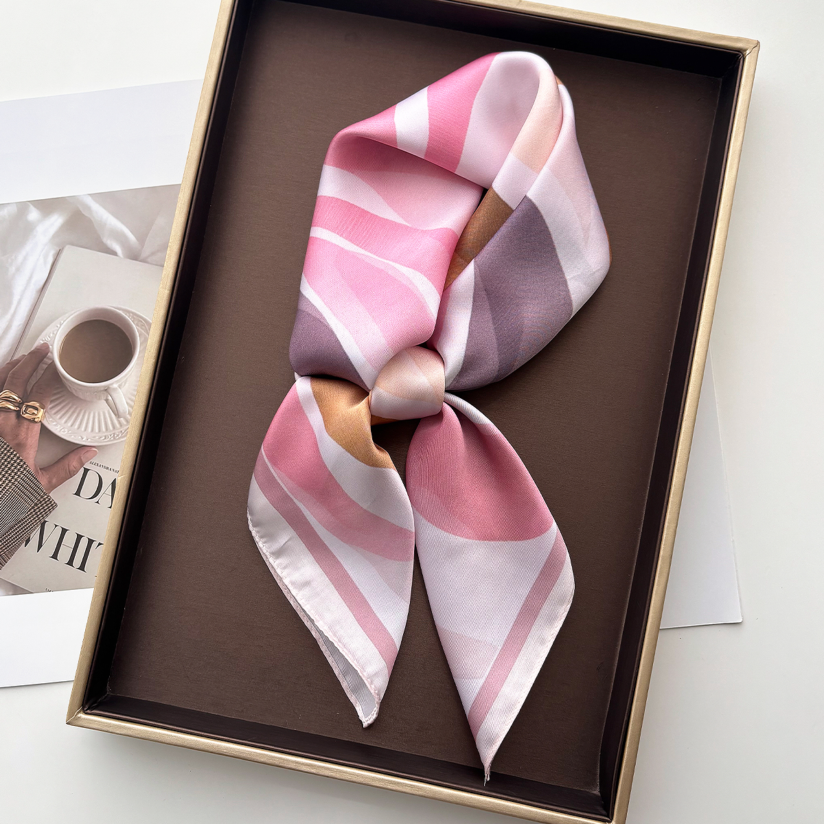 Design Print Women Silk Imitat - Scarf Silk Square บทวิจารณ์และราคา
