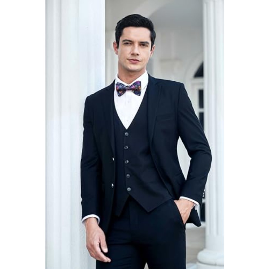 Bow Ties for Men Floral Bowtie - Pocket Square Set บทวิจารณ์และราคา