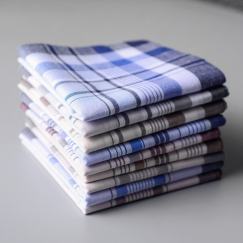 100% Cotton Handkerchief Plaid - Handkerchief Cotton Men บทวิจารณ์และราคา