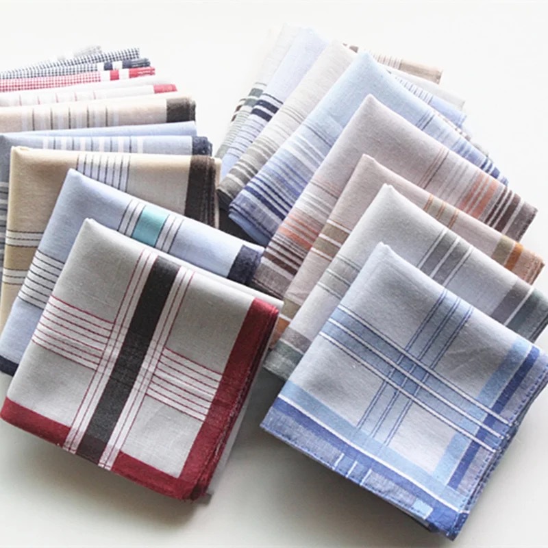 100% Cotton Handkerchief Plaid - Handkerchief Cotton Men บทวิจารณ์และราคา