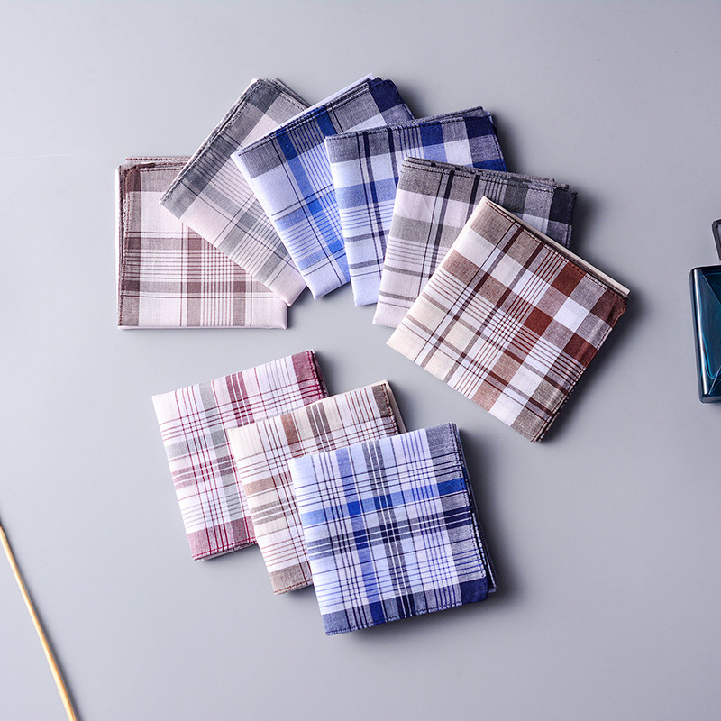 100% Cotton Handkerchief Plaid - Handkerchief Cotton Men บทวิจารณ์และราคา