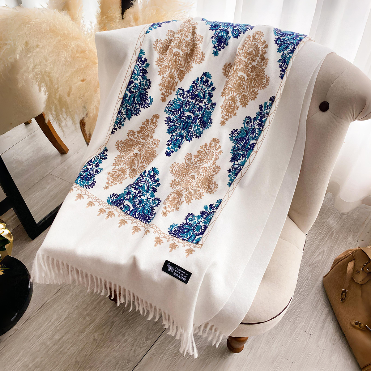 Women Fashion Winter Warm Cash - Woven Scarf Blanket บทวิจารณ์และราคา