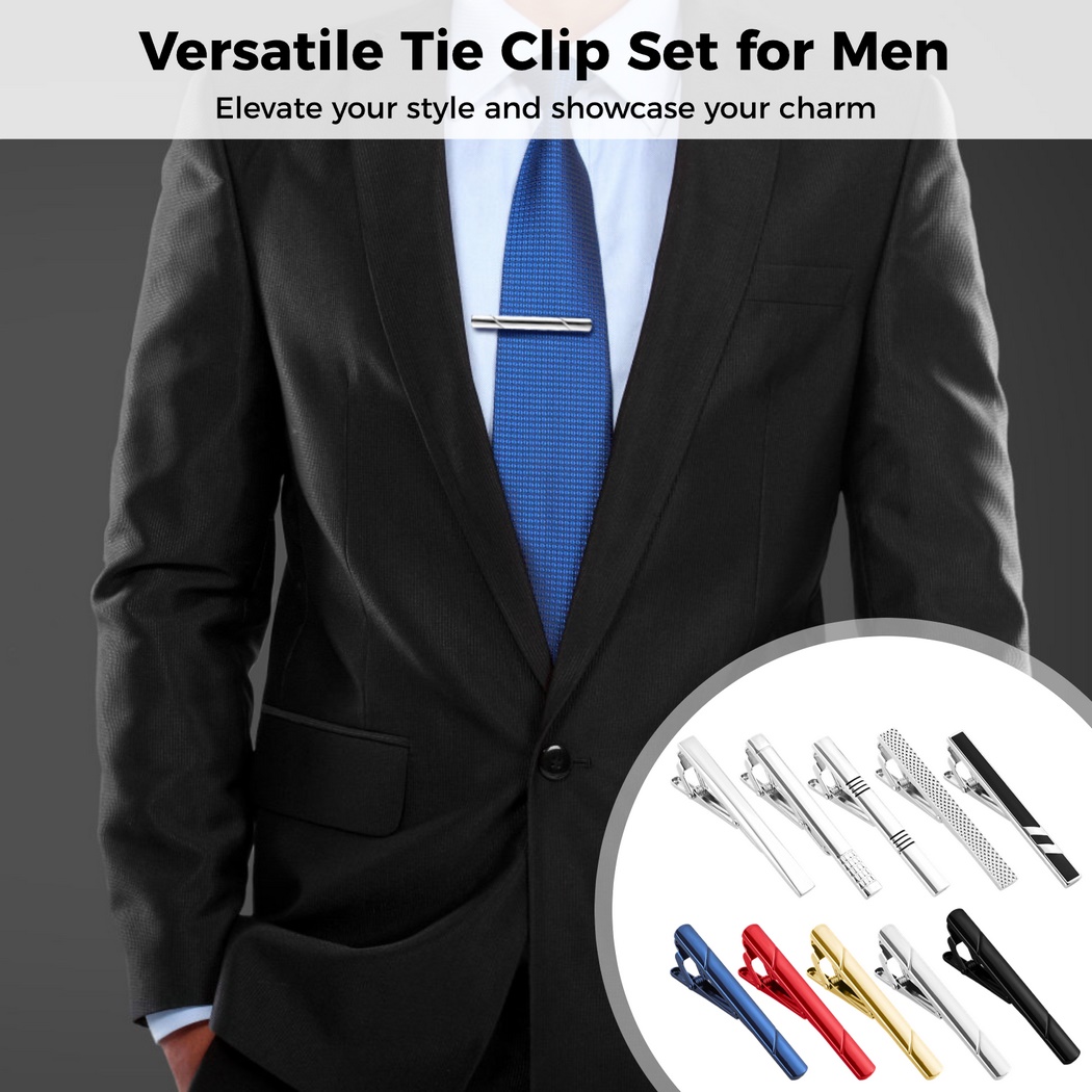 10Pcs Tie Clips Tie Clip Set F - Tie Bar Set Gift บทวิจารณ์และราคา