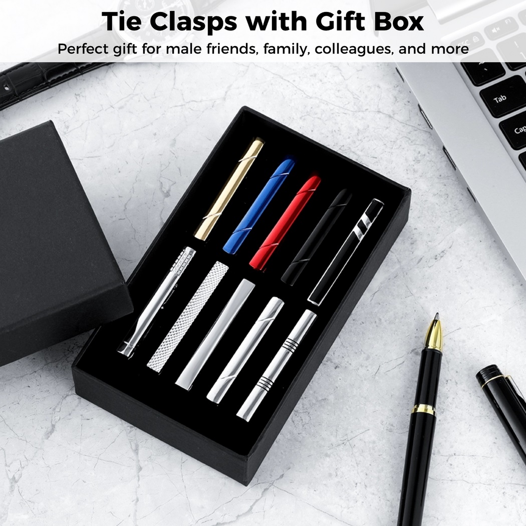 10Pcs Tie Clips Tie Clip Set F - Tie Bar Set Gift บทวิจารณ์และราคา