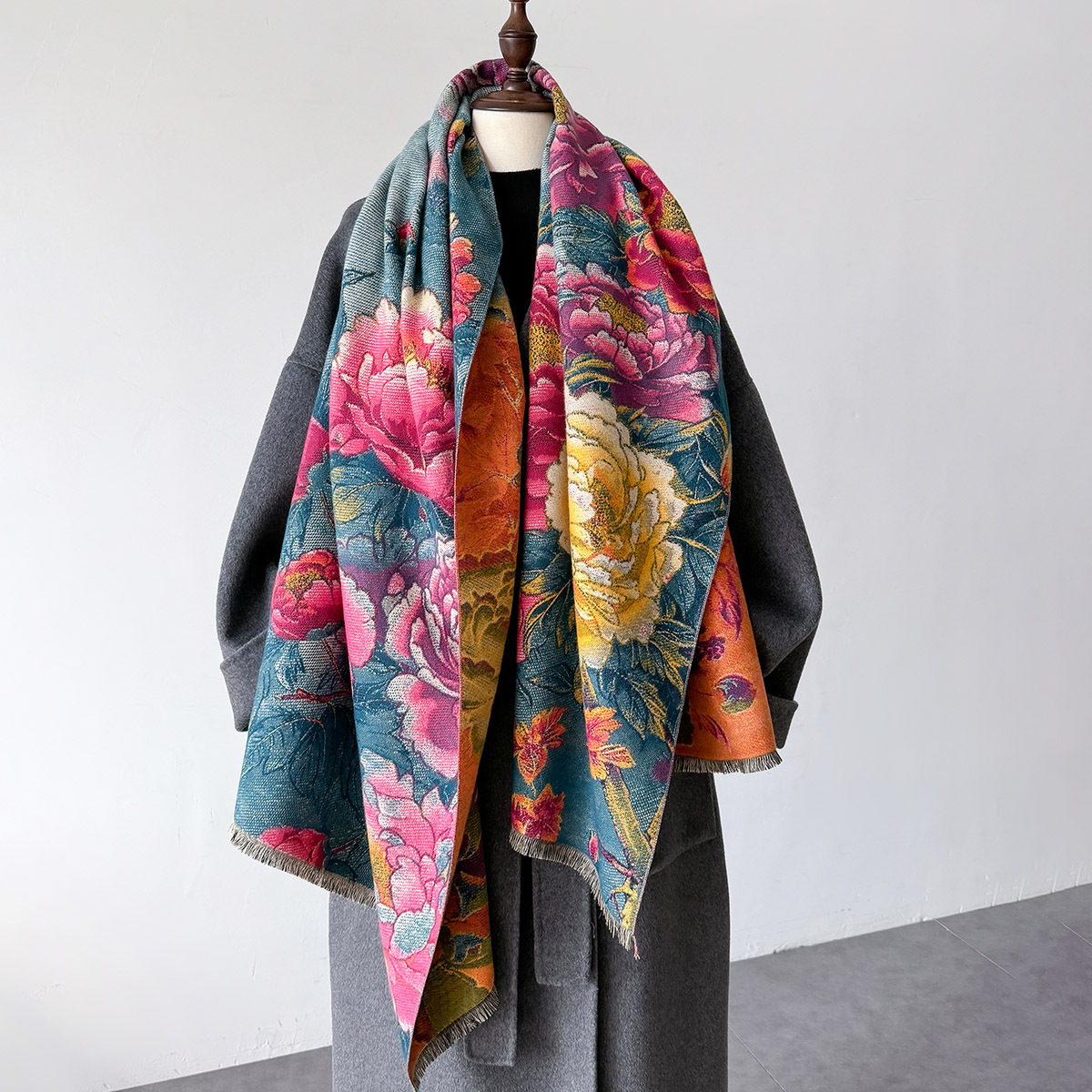 Warm Cashmere Scarf Women Shaw - Woven Scarf Blanket บทวิจารณ์และราคา
