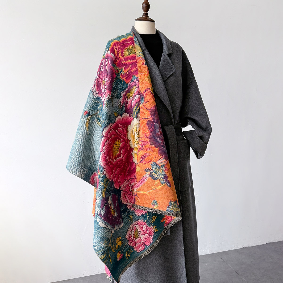 Warm Cashmere Scarf Women Shaw - Woven Scarf Blanket บทวิจารณ์และราคา