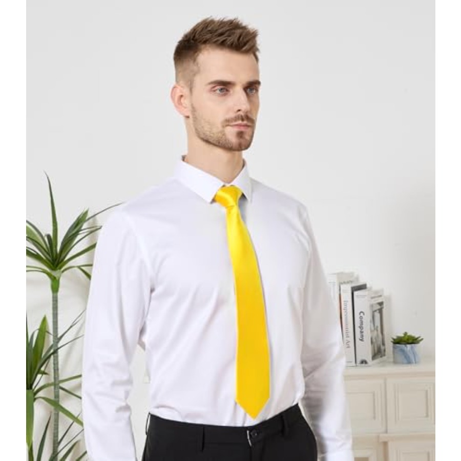 Men's Tie Set Solid Pure Color - Pocket Square Set บทวิจารณ์และราคา