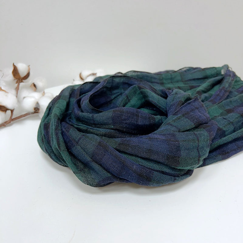Retro Stripe 100% Linen scarf  - Ascot Neck Scarf บทวิจารณ์และราคา