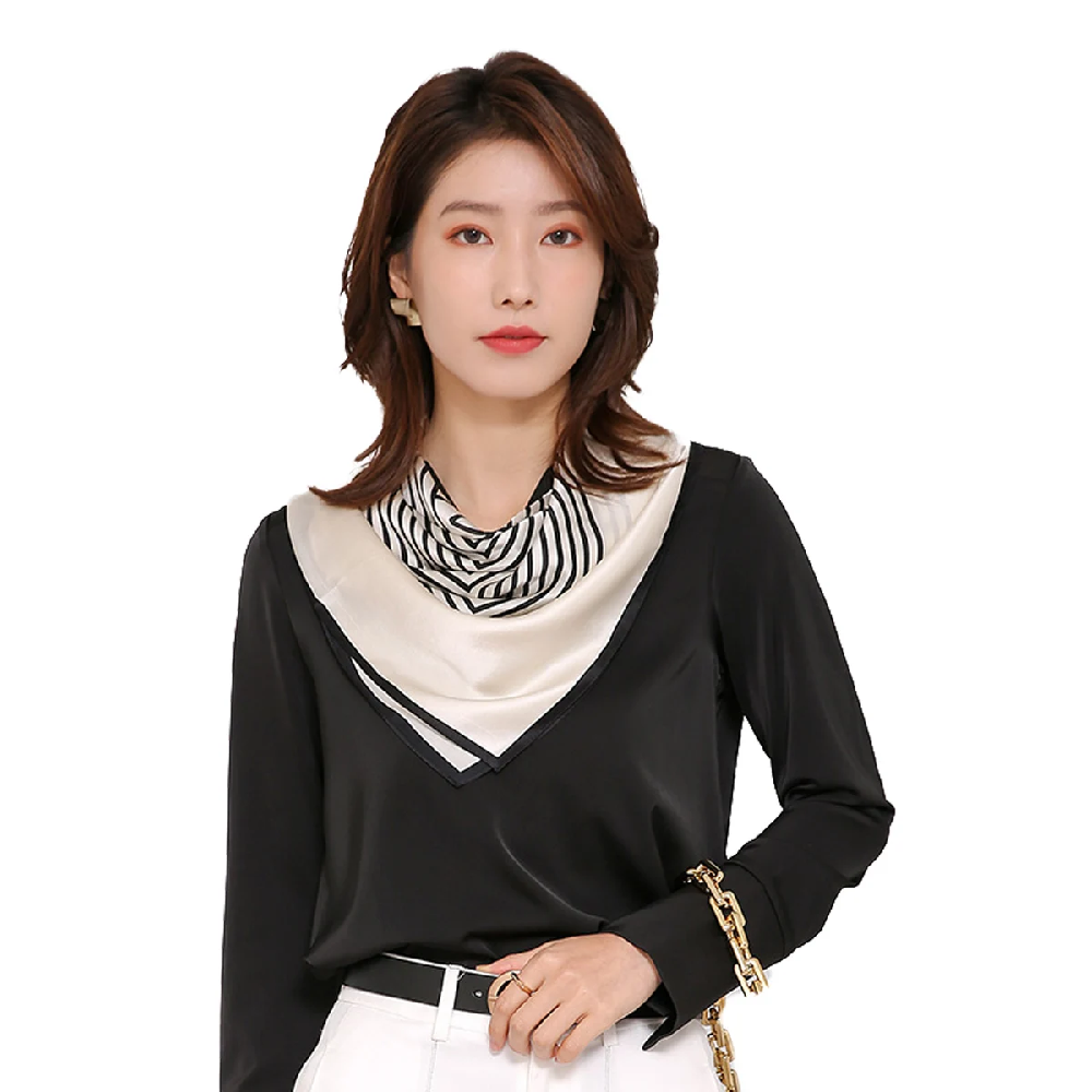 Vintage 100% Silk Scarf Women  - Silk Tie Striped บทวิจารณ์และราคา