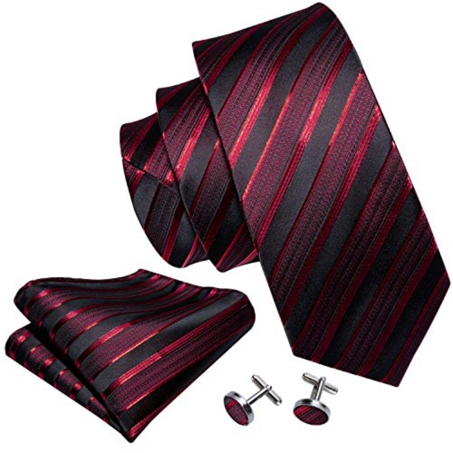 Tie Sets for Men Silk Stripe N - Silk Tie Striped บทวิจารณ์และราคา