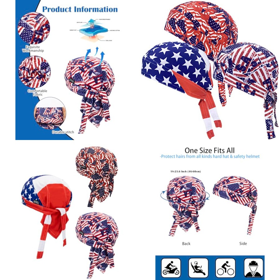 Cooling Do Rags Sweat Wicking  - Bandana Doo Rag บทวิจารณ์และราคา