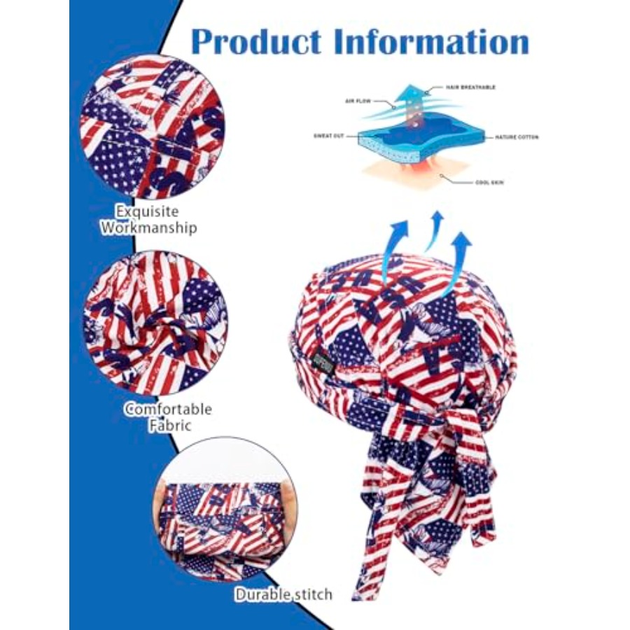 Cooling Do Rags Sweat Wicking  - Bandana Doo Rag บทวิจารณ์และราคา