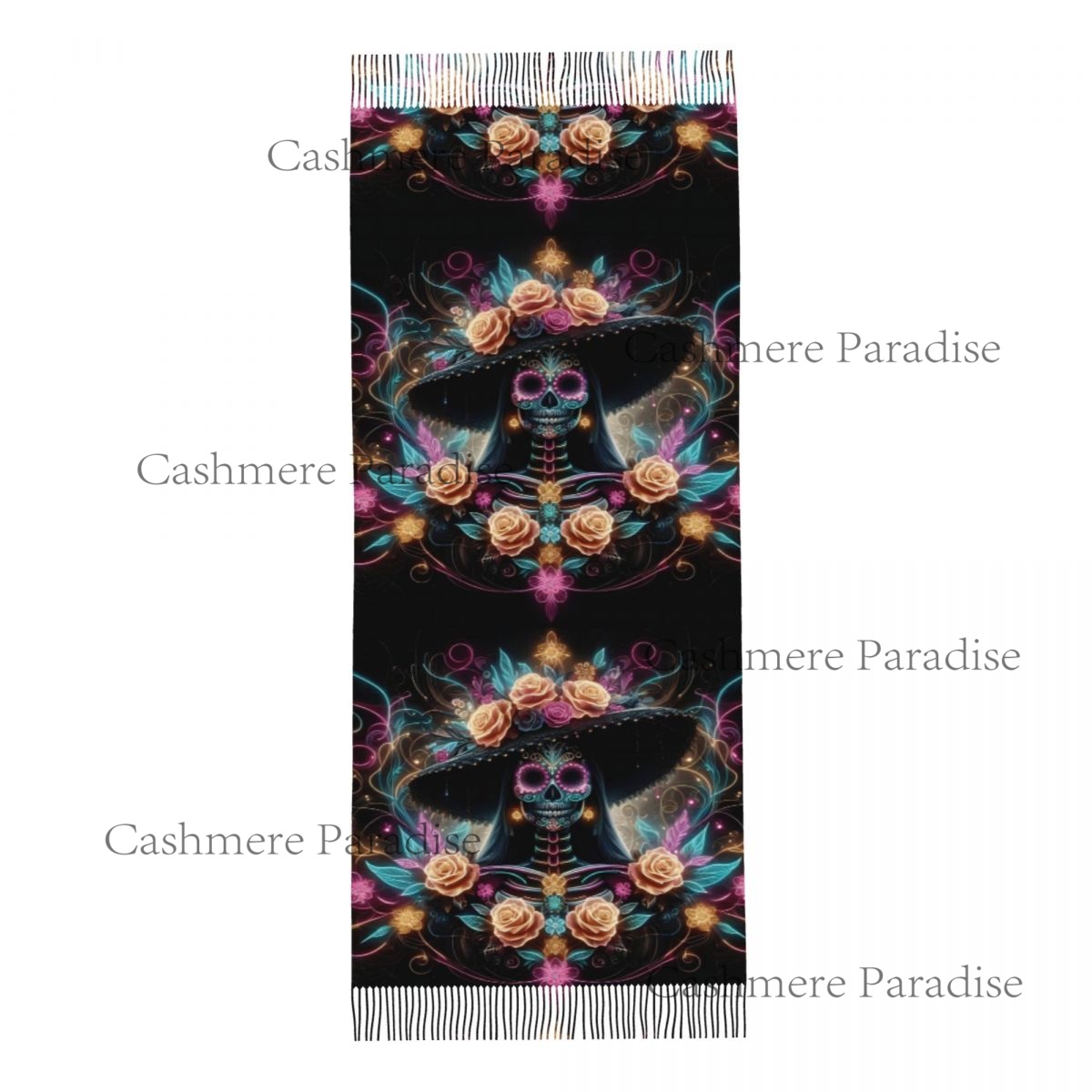 Mexico Skull Woman Vintage Sty - Pashmina Wrap Large บทวิจารณ์และราคา