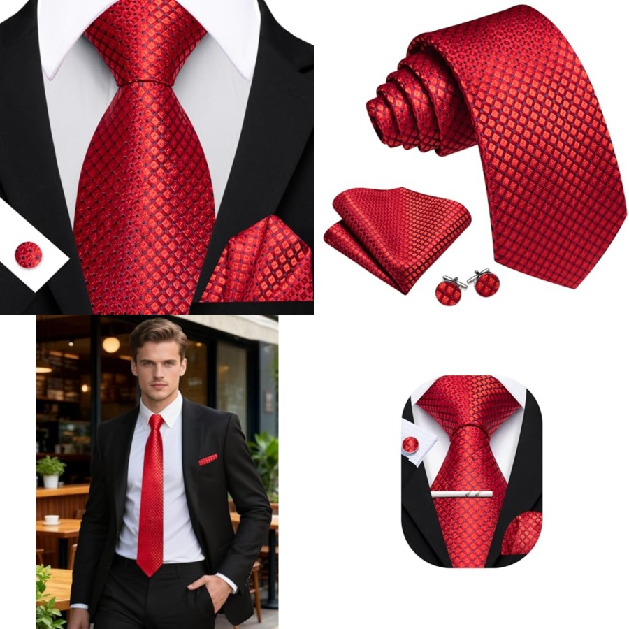 Men Plaid/Striped Ties Set Sil - Silk Tie Striped บทวิจารณ์และราคา