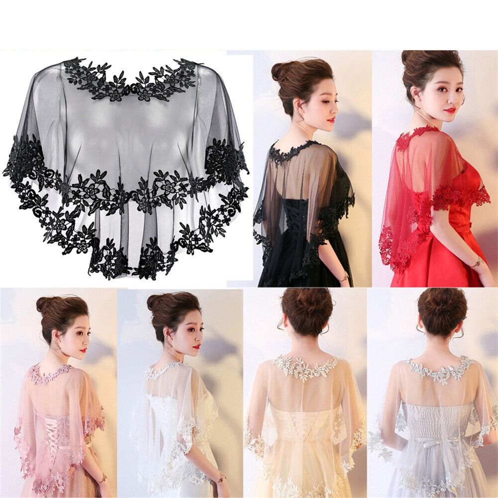 Women Party Bridal Casual Lace - Stole Wedding Shawl บทวิจารณ์และราคา