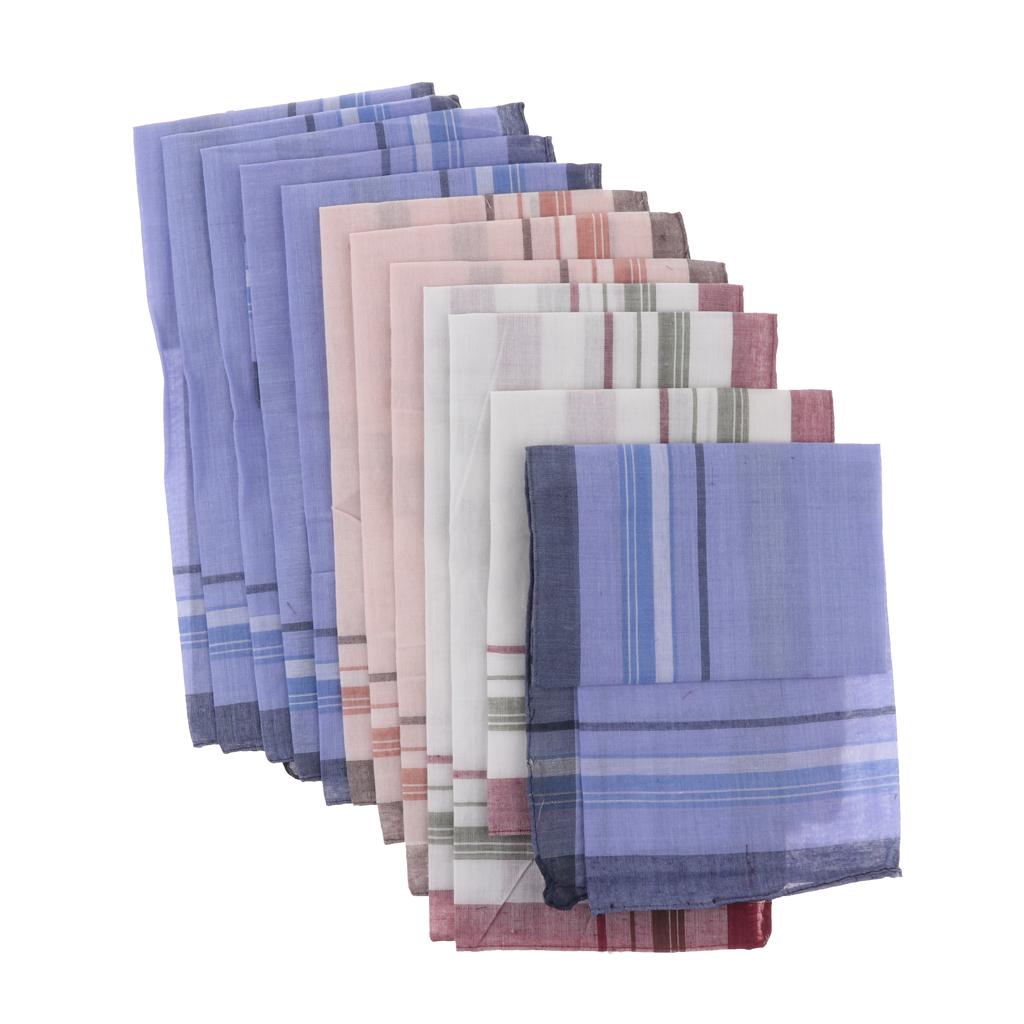 12 Pieces Men Assorted Cotton  - Handkerchief Cotton Men บทวิจารณ์และราคา