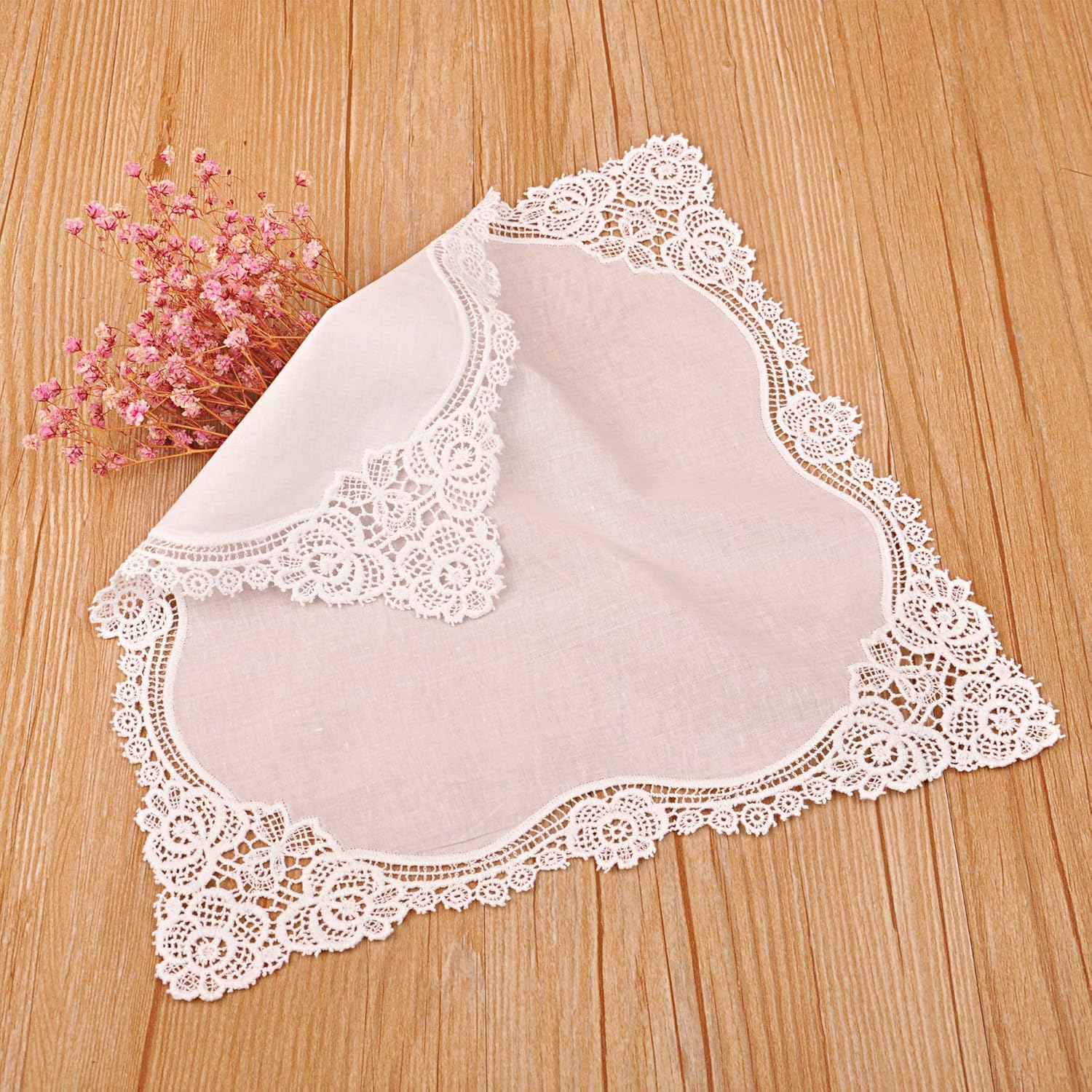 White Wedding Handkerchief Pur - Handkerchief Cotton Men บทวิจารณ์และราคา